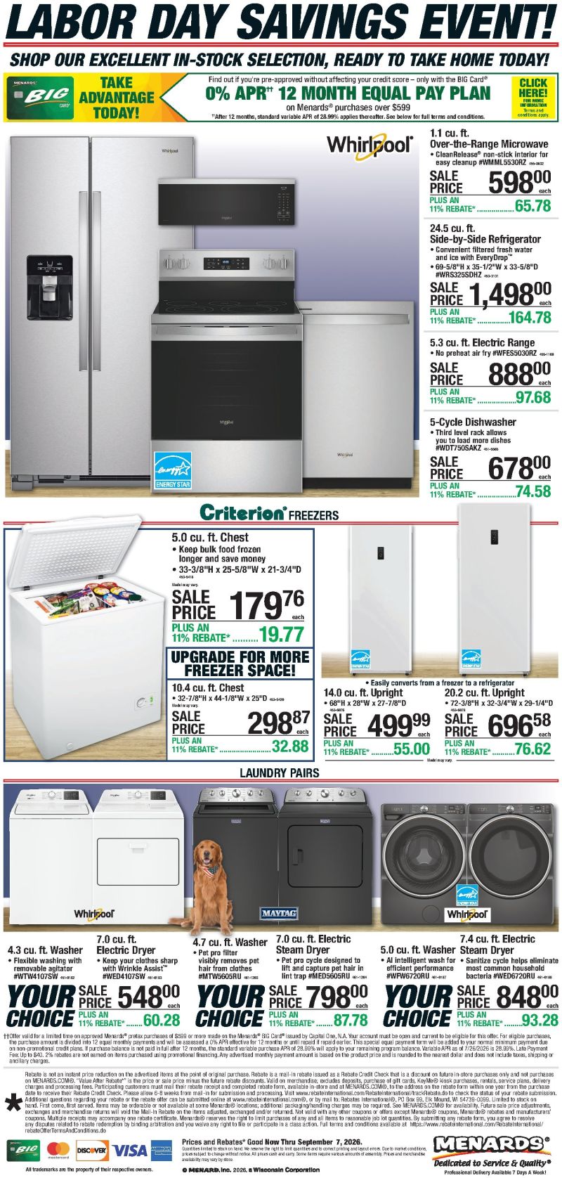 MENARDS weekly ad Aug 26 – Sep 8, 2026 – page 1