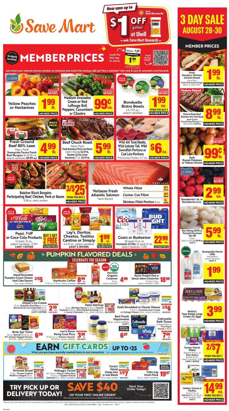 SAVE MART weekly ad Aug 26 – Sep 2, 2026 – page 1