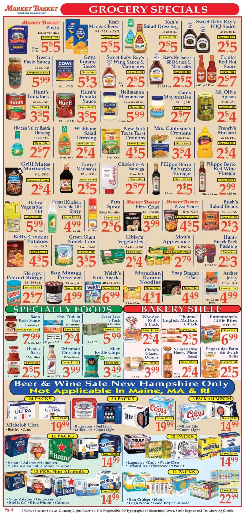 MARKET BASKET weekly ad Aug 31 – Sep 5, 2026 – page 6
