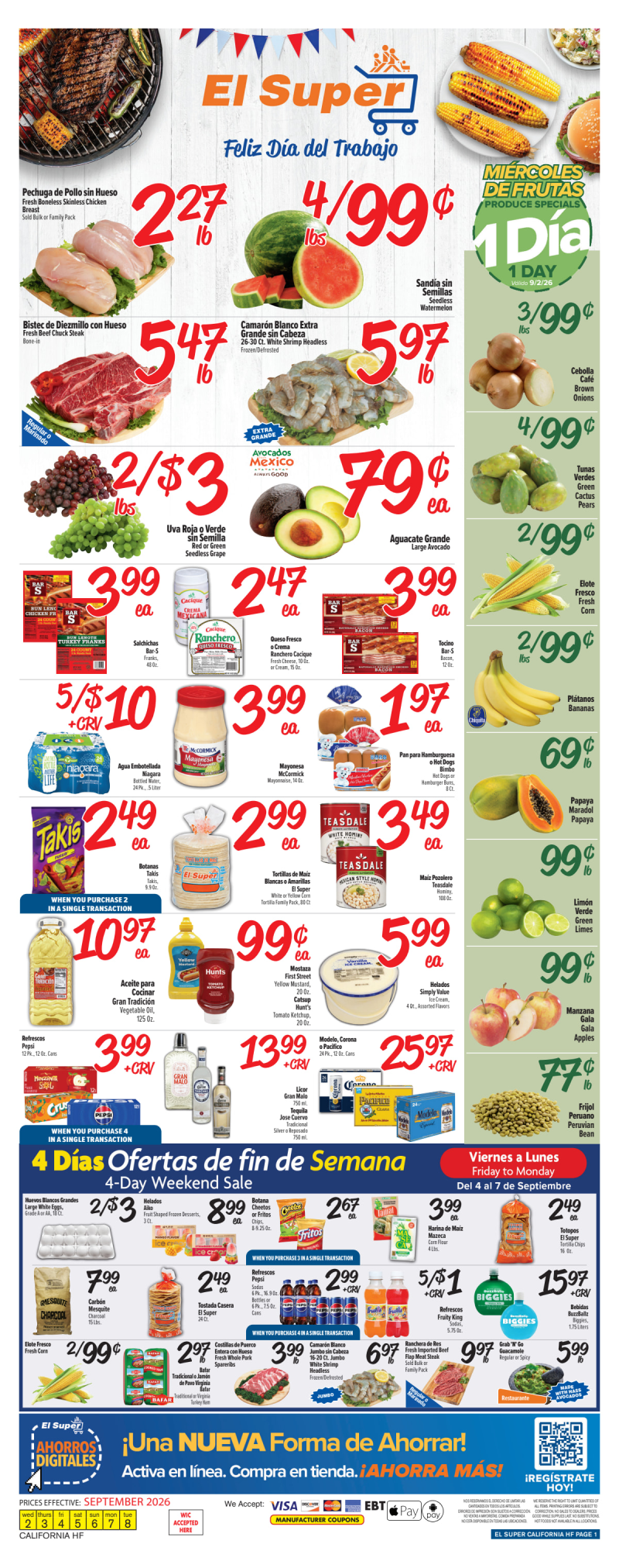 EL SUPER weekly ad Sep 2 – Sep 8, 2026 – page 1