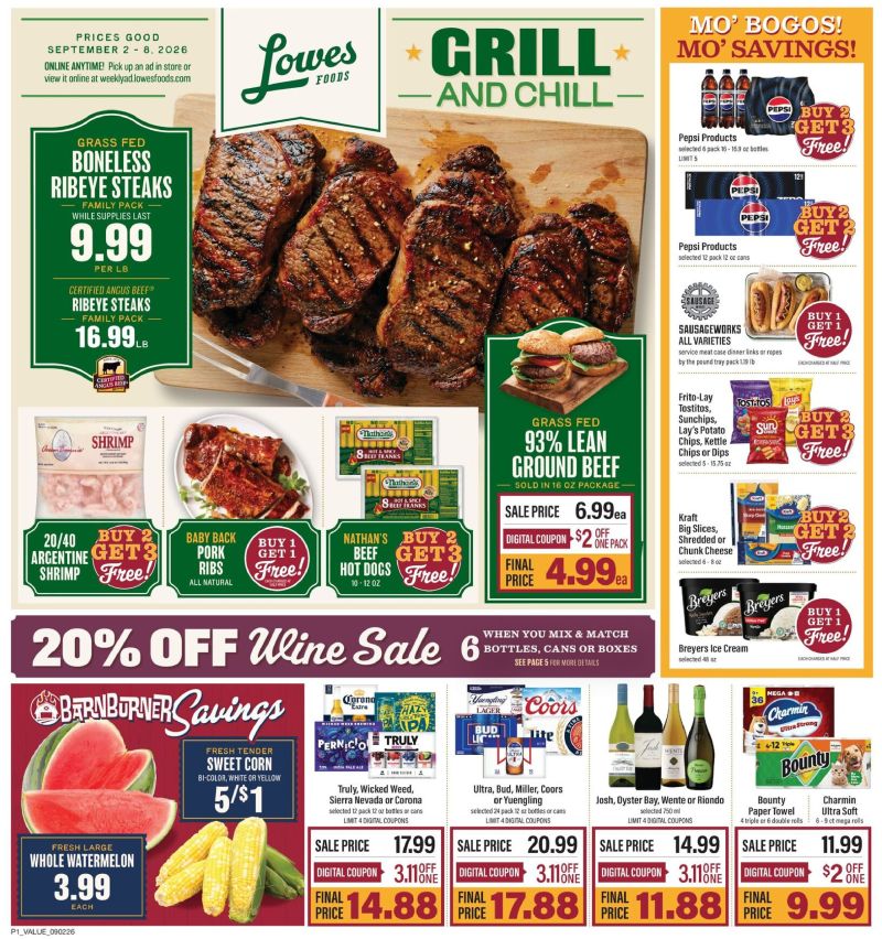 LOWES FOODS weekly ad Sep 2 – Sep 9, 2026 – page 1