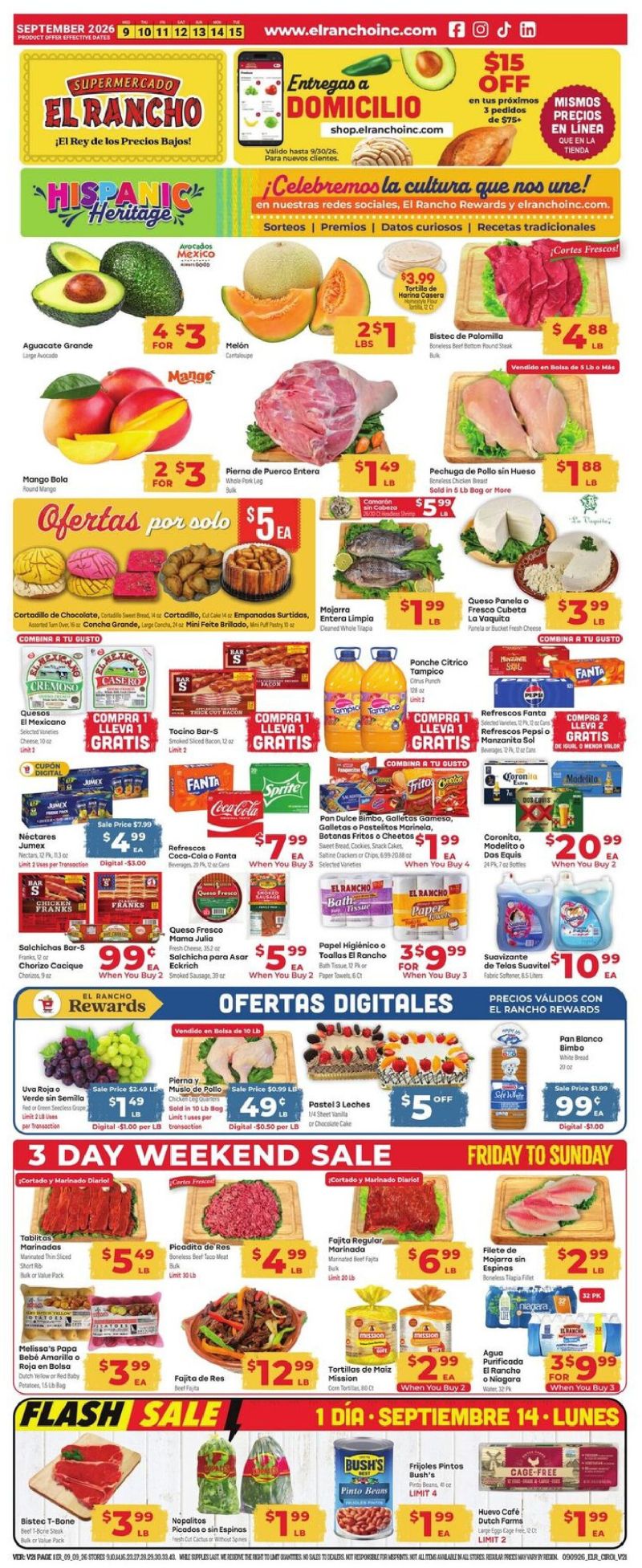 EL RANCHO weekly ad Sep 9 – Sep 16, 2026 – page 1