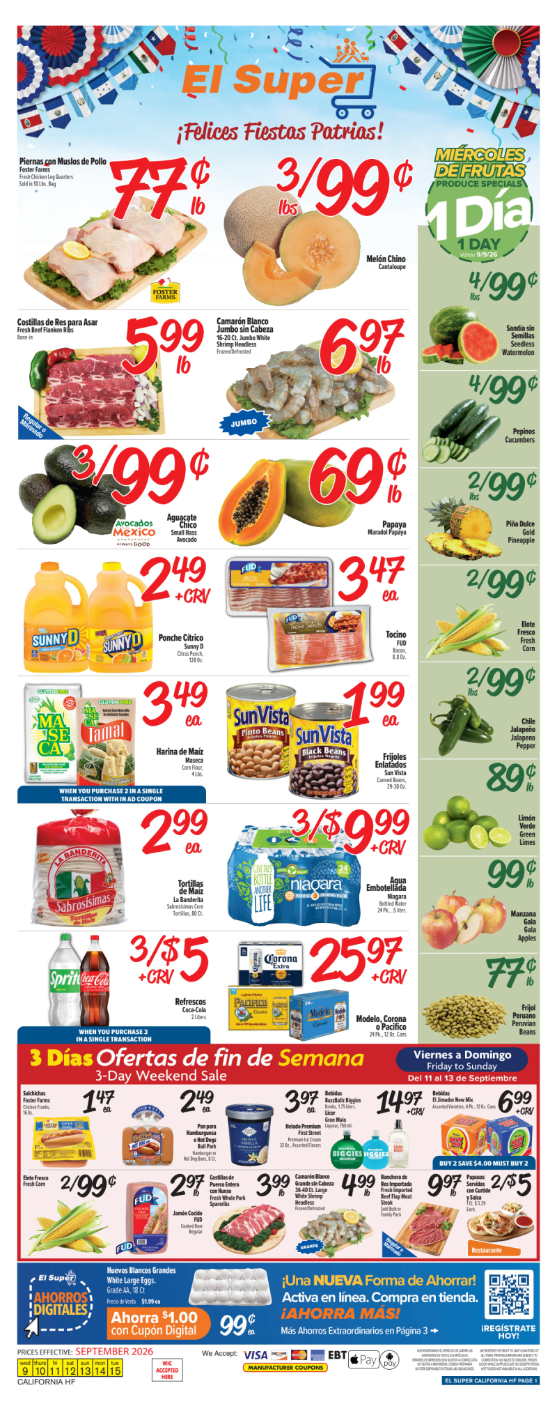 EL SUPER weekly ad Sep 9 – Sep 15, 2026 – page 1