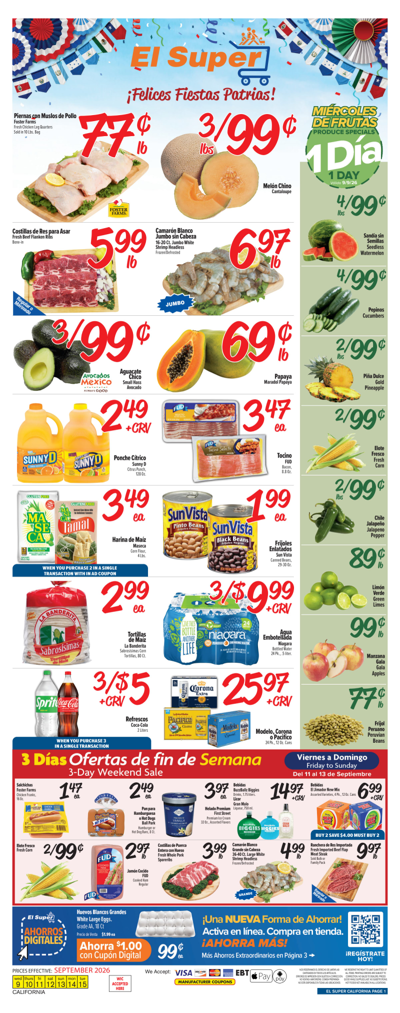EL SUPER weekly ad Sep 9 – Sep 15, 2026 – page 1