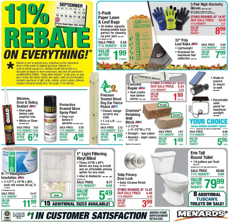 MENARDS weekly ad Sep 9 – Sep 21, 2026 – page 1