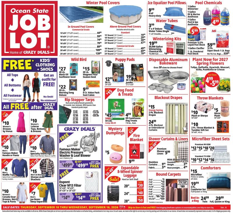 OCEAN STATE JOB LOT weekly ad Sep 10 – Sep 17, 2026 – page 1