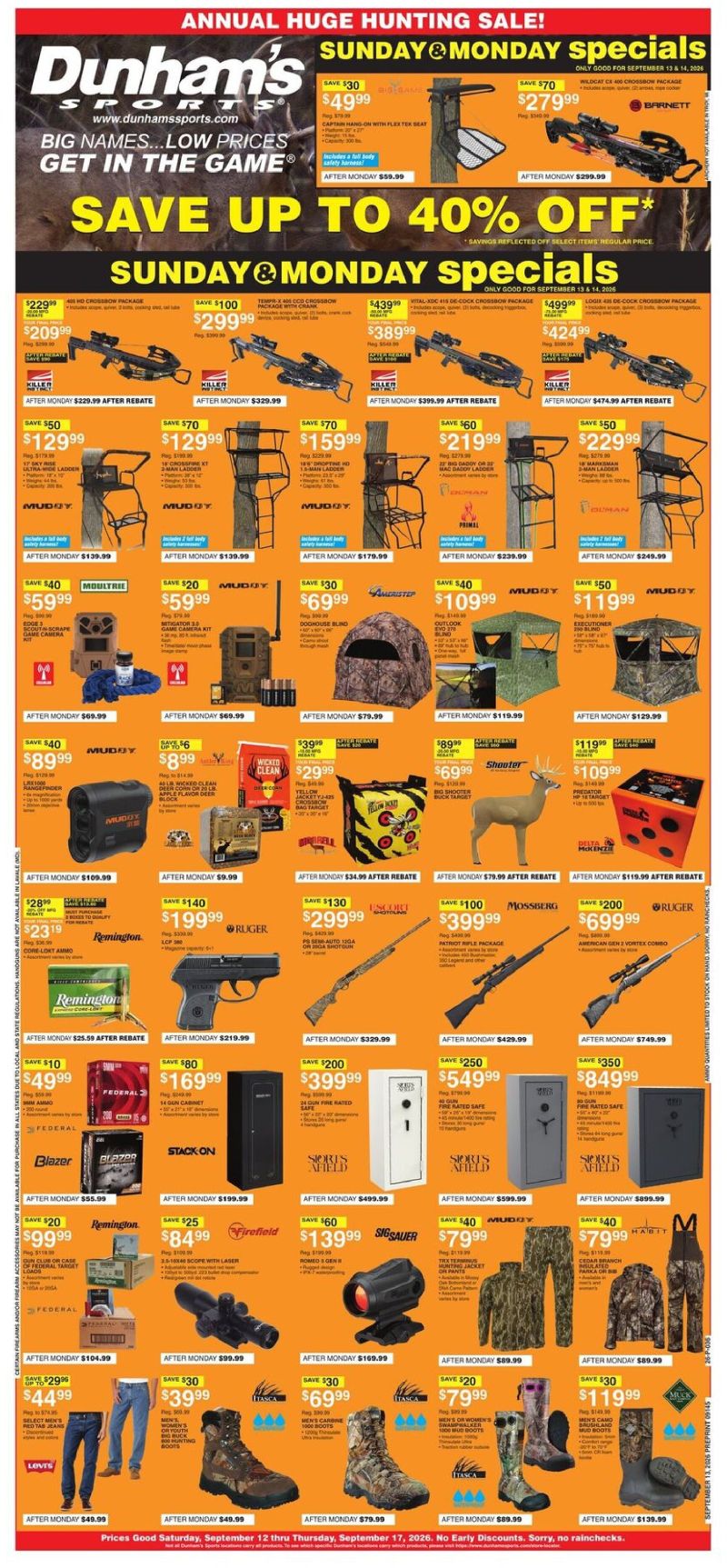 DUNHAM'S SPORTS weekly ad Sep 12 – Sep 18, 2026 – page 1