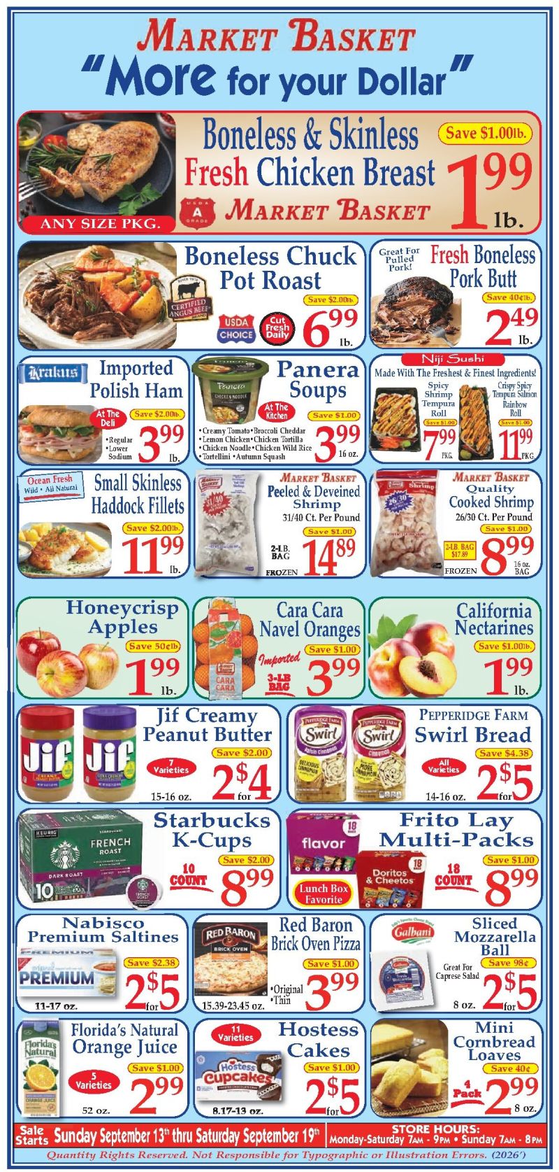 MARKET BASKET weekly ad Sep 14 – Sep 19, 2026 – page 1