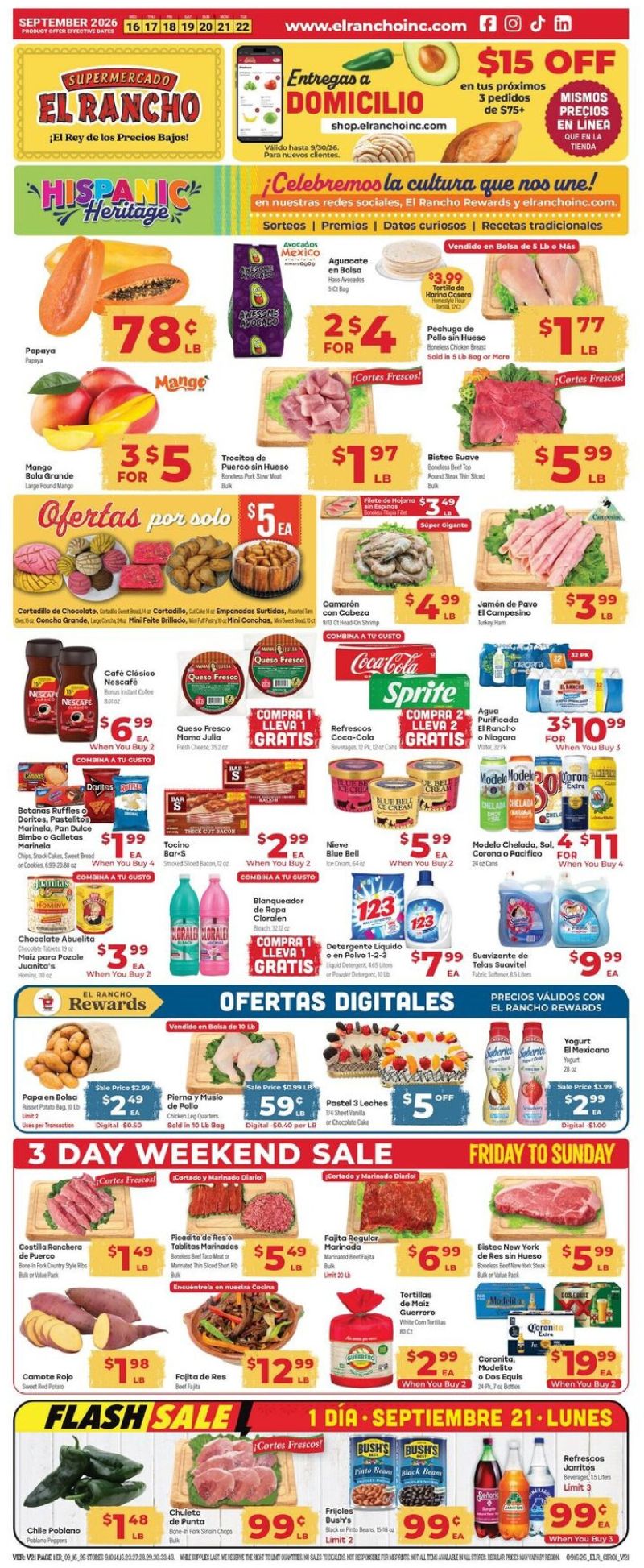 EL RANCHO weekly ad Sep 16 – Sep 23, 2026 – page 1