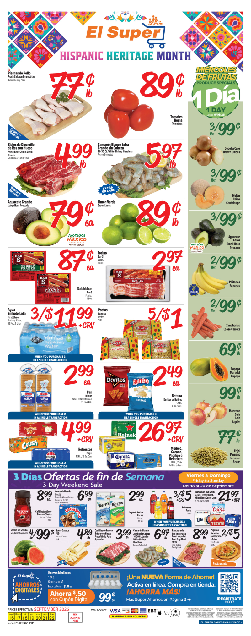 EL SUPER weekly ad Sep 16 – Sep 22, 2026 – page 1