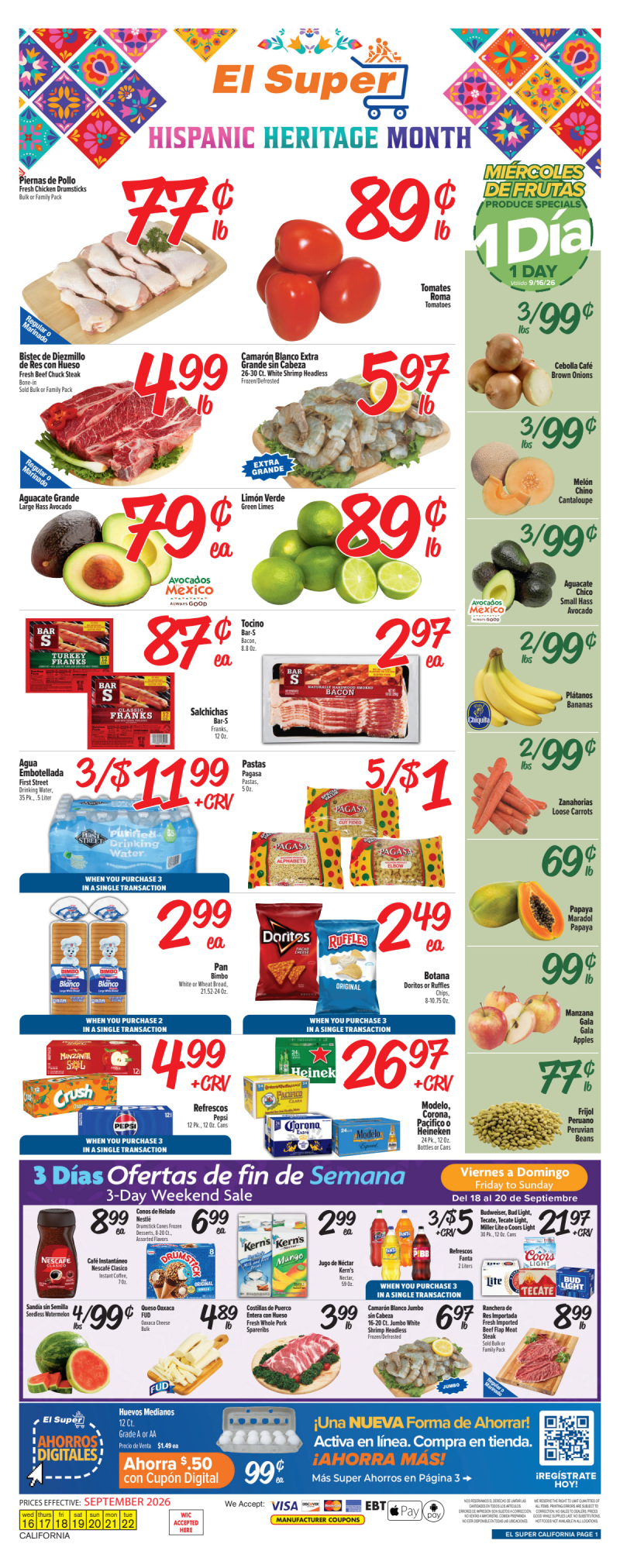 EL SUPER weekly ad Sep 16 – Sep 22, 2026 – page 1