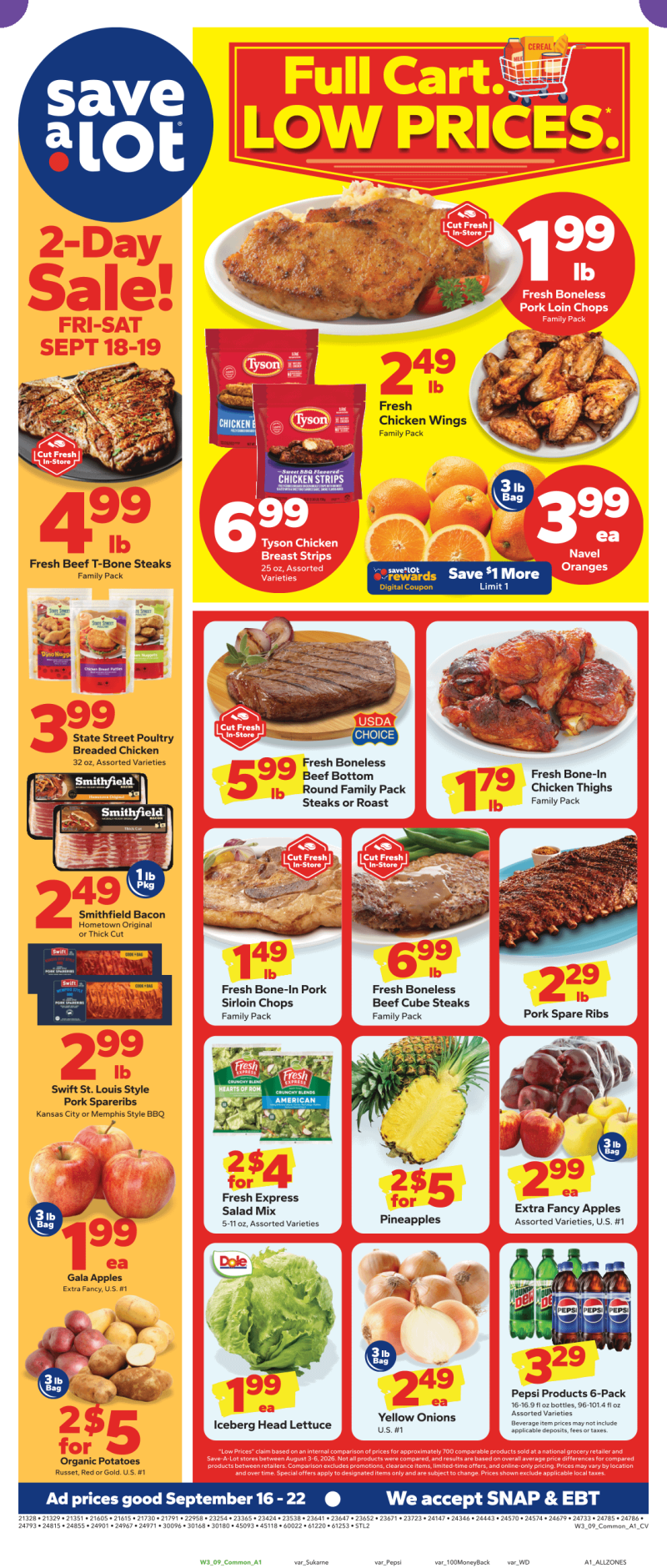 SAVE A LOT weekly ad Sep 16 – Sep 23, 2026 – page 1