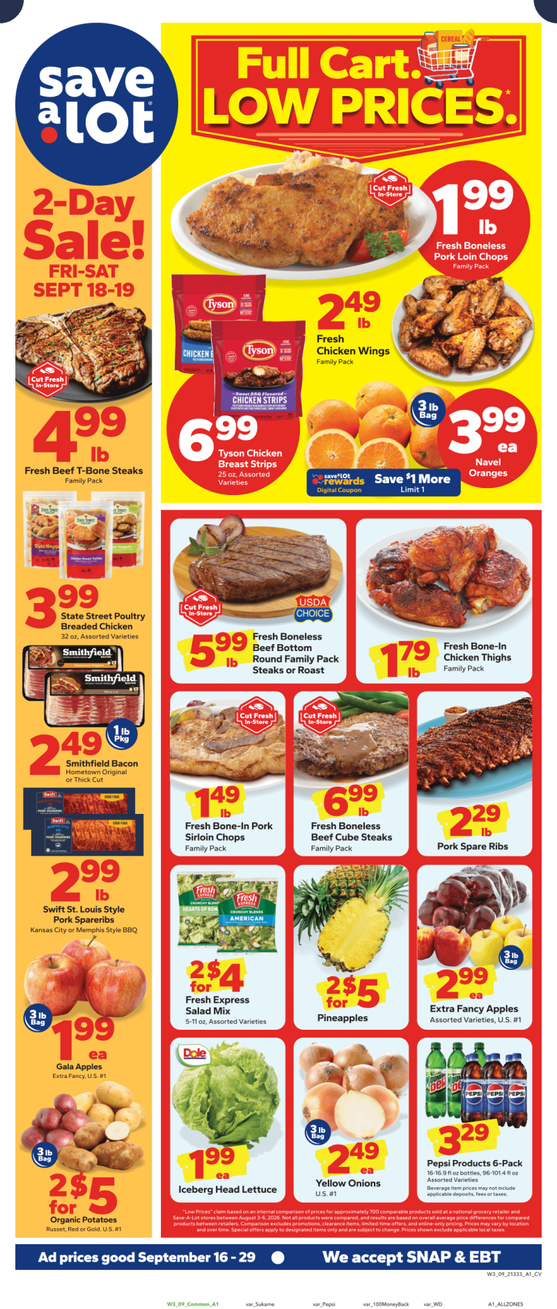 SAVE A LOT weekly ad Sep 16 – Sep 30, 2026 – page 1