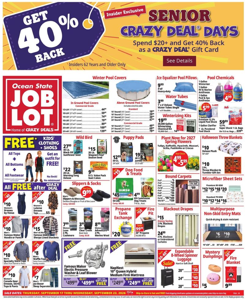 OCEAN STATE JOB LOT weekly ad Sep 17 – Sep 24, 2026 – page 1