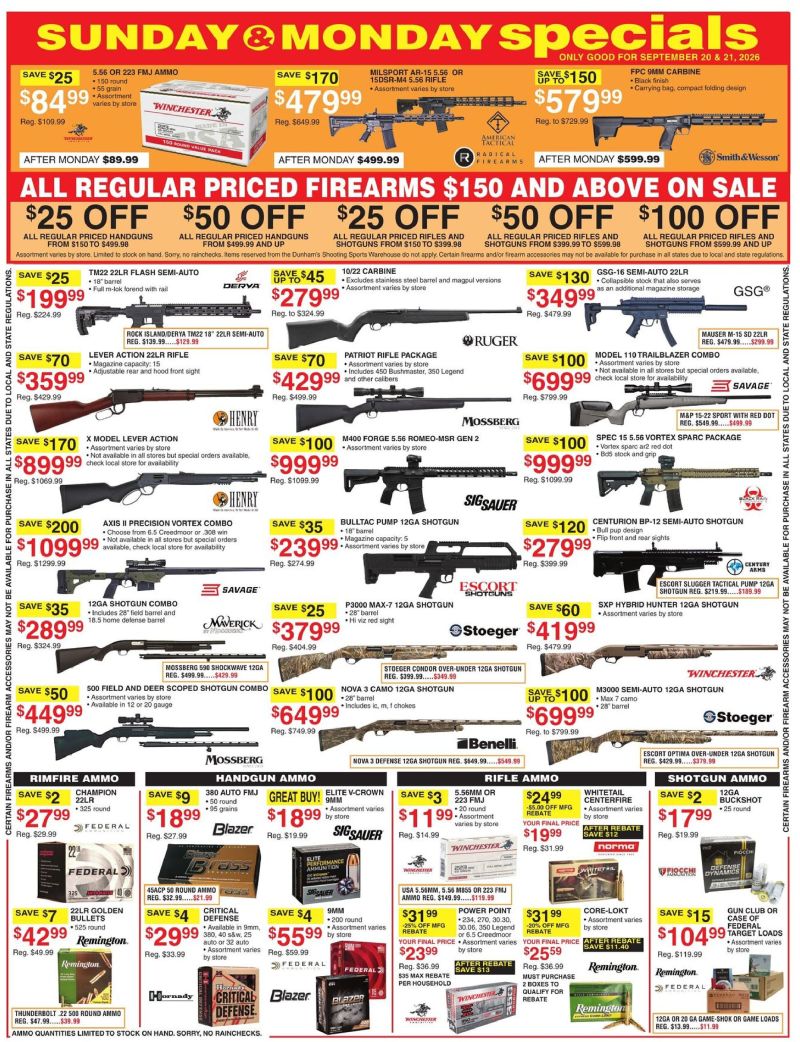 DUNHAM'S SPORTS weekly ad Sep 19 – Sep 25, 2026 – page 2