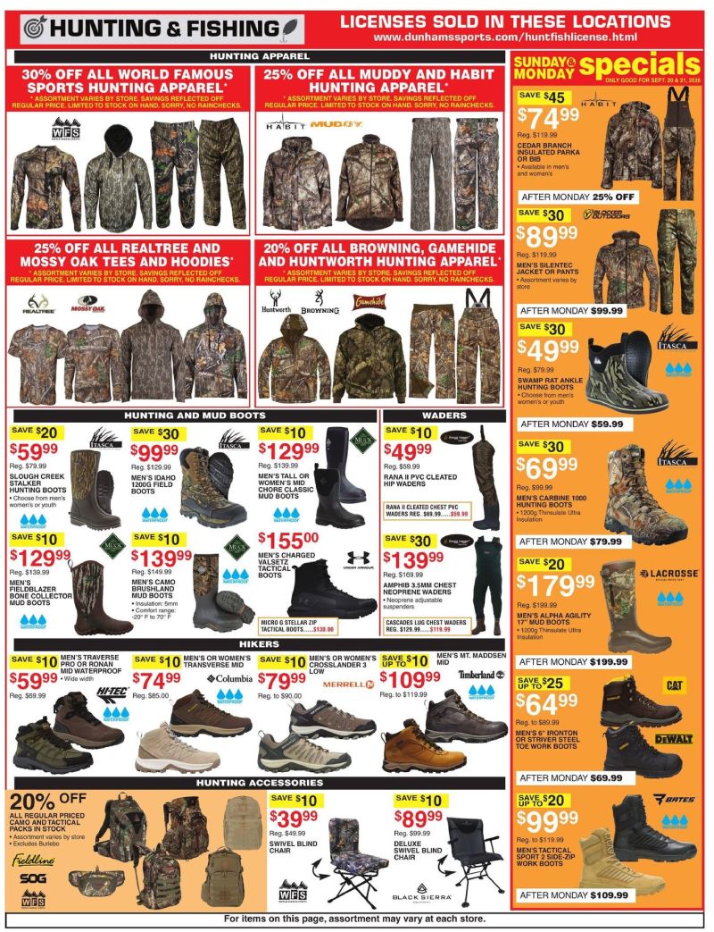 DUNHAM'S SPORTS weekly ad Sep 19 – Sep 25, 2026 – page 6