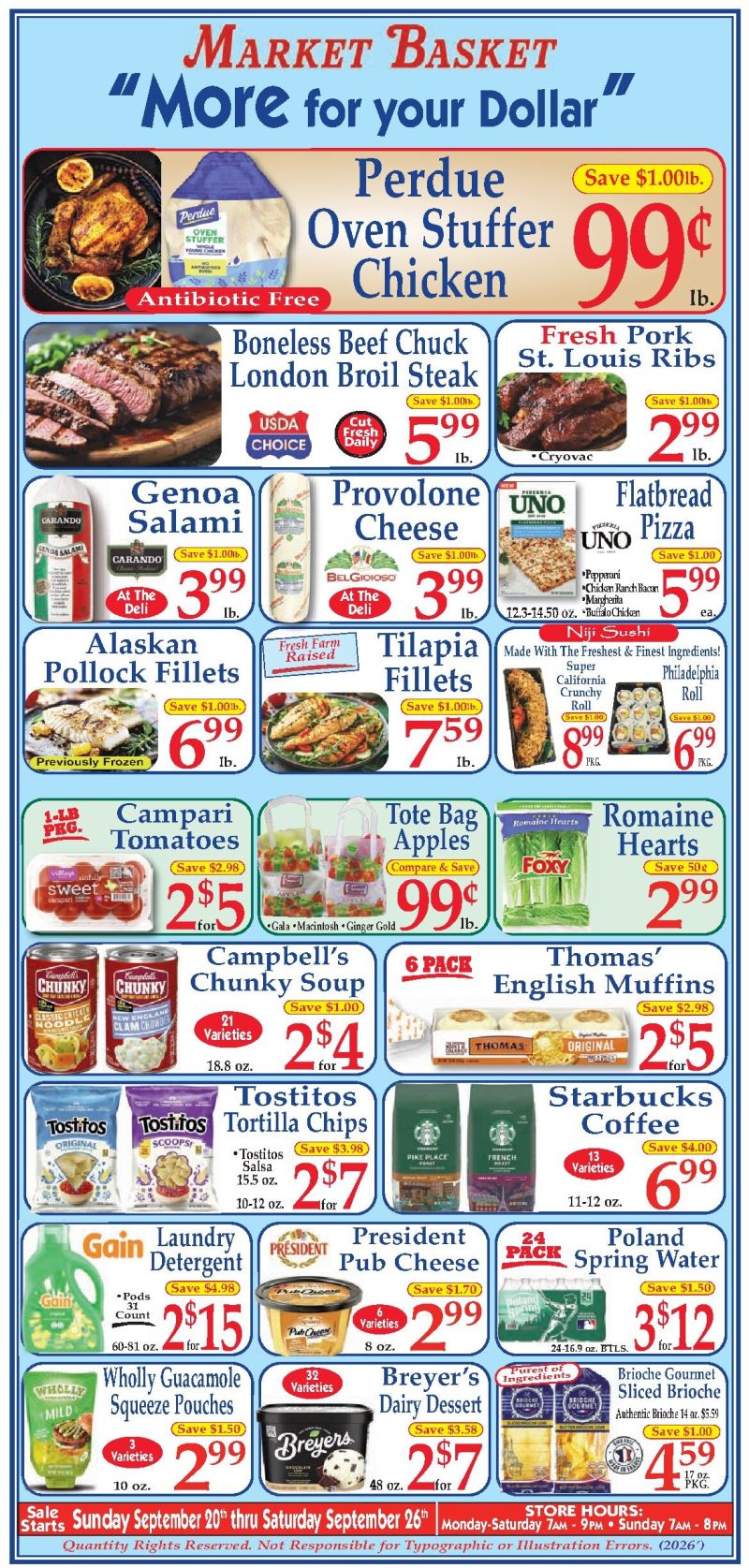 MARKET BASKET weekly ad Sep 21 – Sep 26, 2026 – page 1