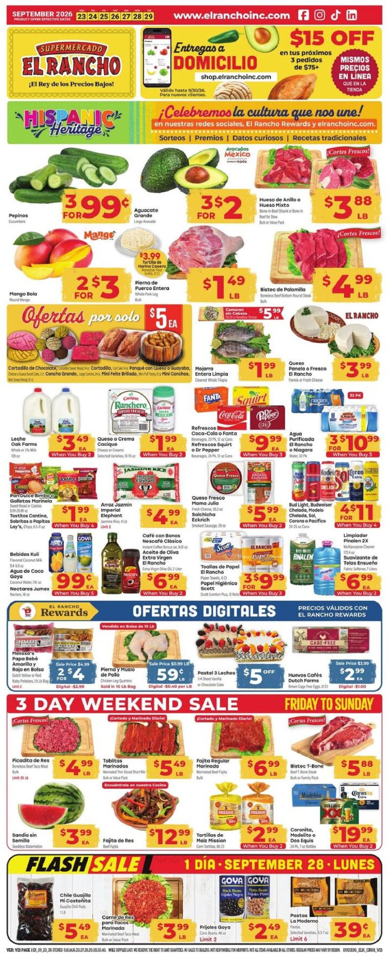 EL RANCHO weekly ad Sep 23 – Sep 30, 2026 – page 1