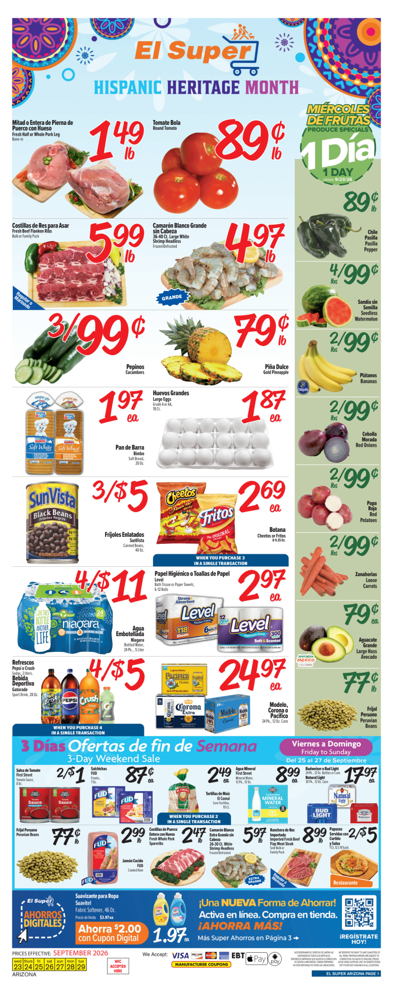 EL SUPER weekly ad Sep 23 – Sep 29, 2026 – page 1