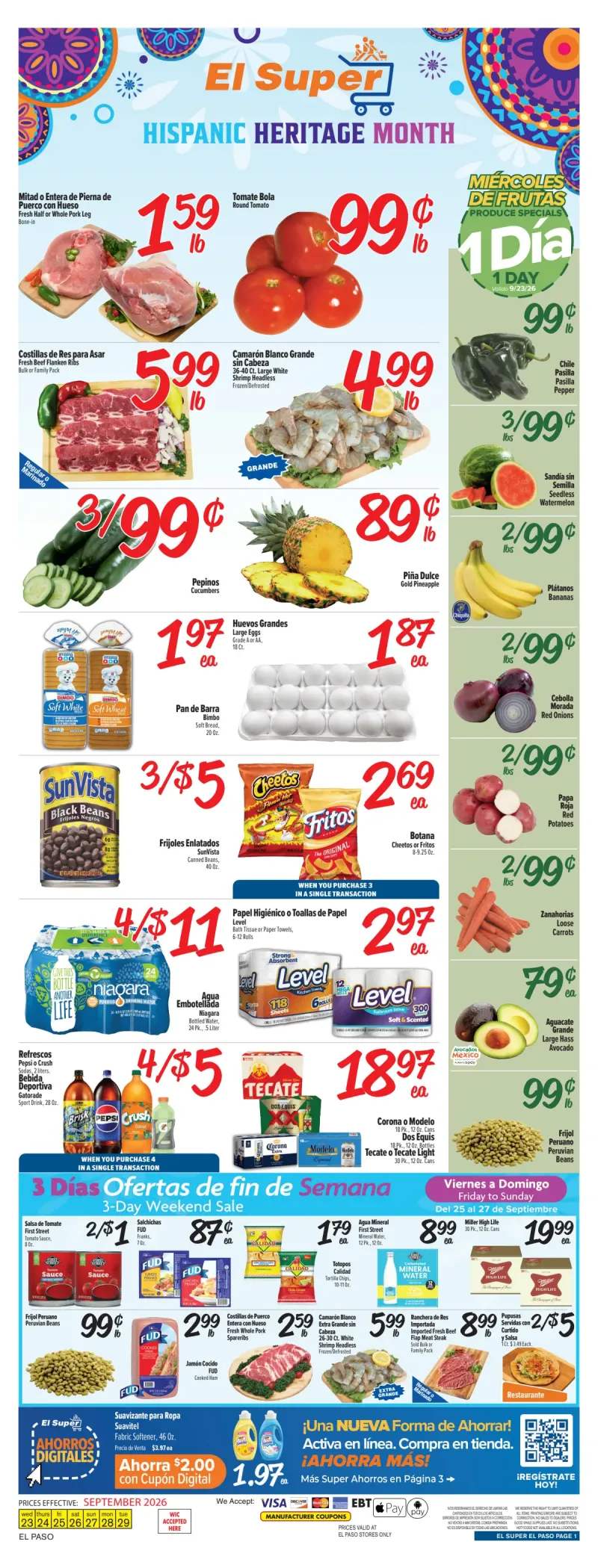 EL SUPER weekly ad Sep 23 – Sep 29, 2026 – page 1