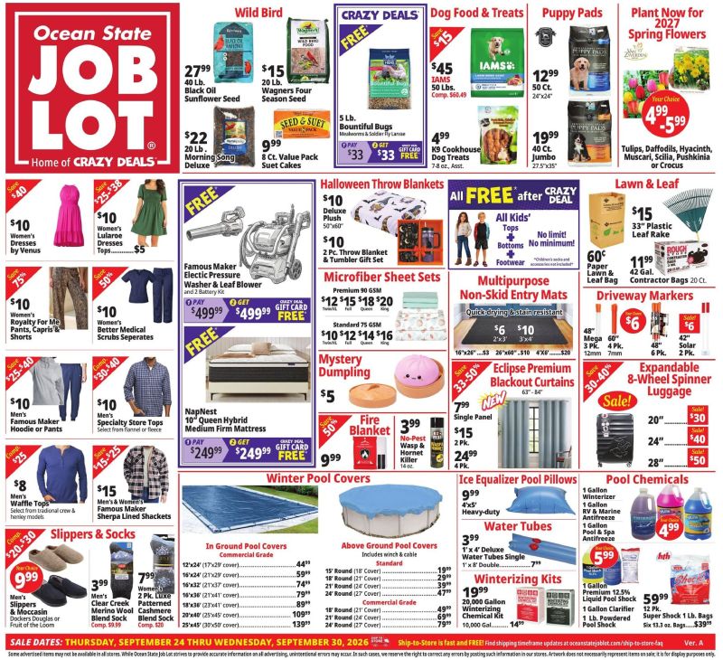 OCEAN STATE JOB LOT weekly ad Sep 24 – Oct 1, 2026 – page 1