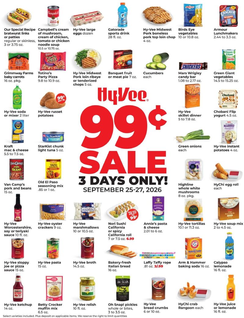 HYVEE weekly ad Sep 25 – Sep 28, 2026 – page 1