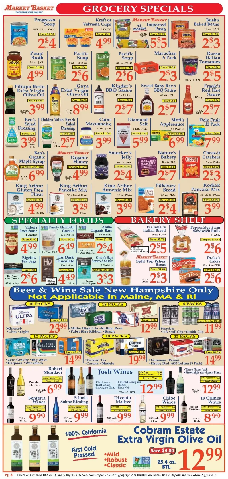 MARKET BASKET weekly ad Sep 28 – Oct 3, 2026 – page 6