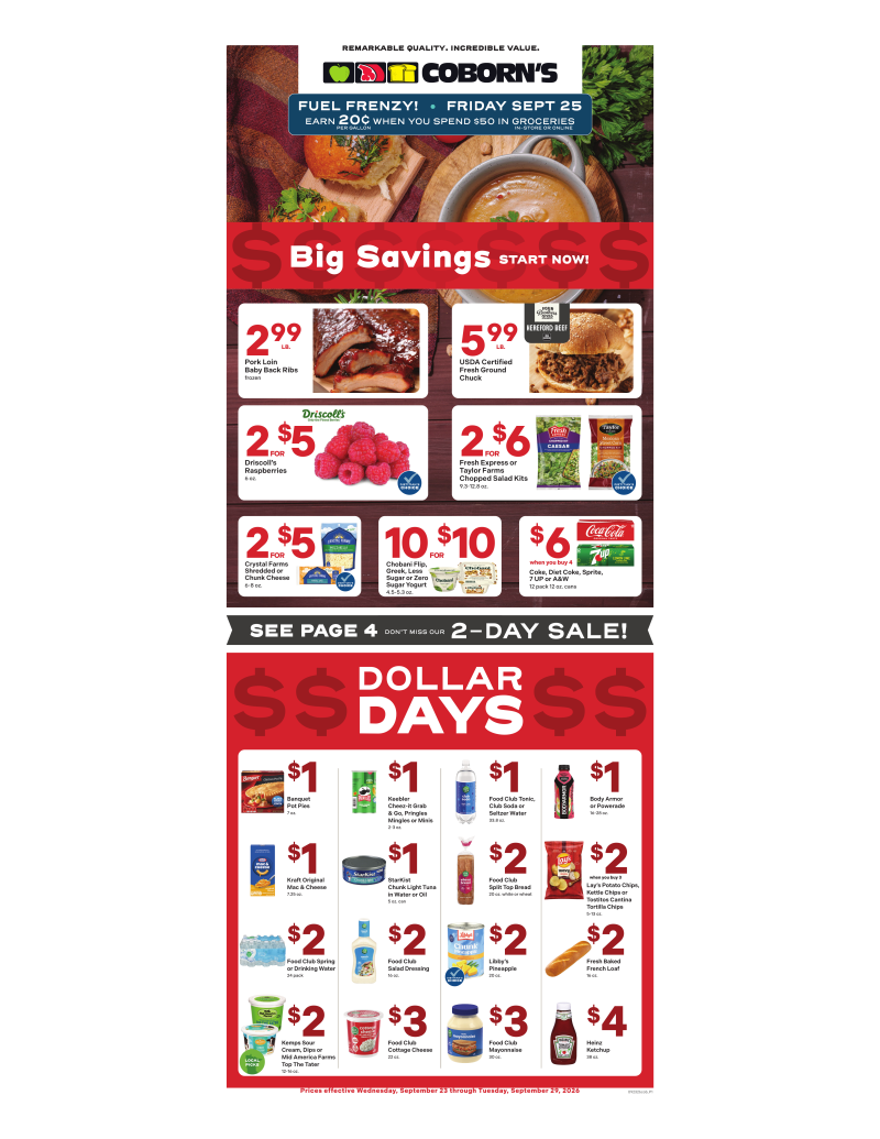 COBORN'S weekly ad Sep 23 – Sep 30, 2026 – page 1
