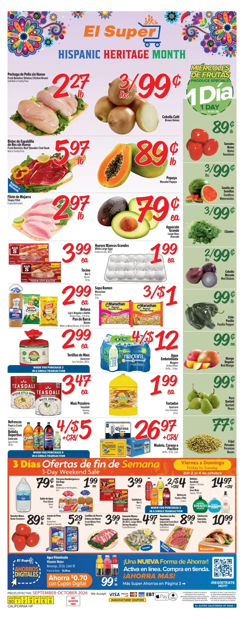 EL SUPER weekly ad Sep 30 – Oct 6, 2026 – page 1