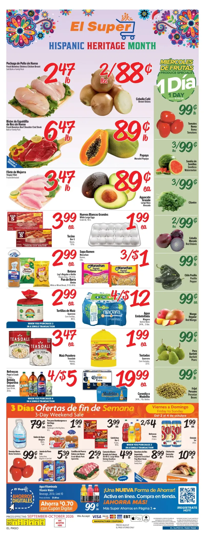 EL SUPER weekly ad Sep 30 – Oct 6, 2026 – page 1