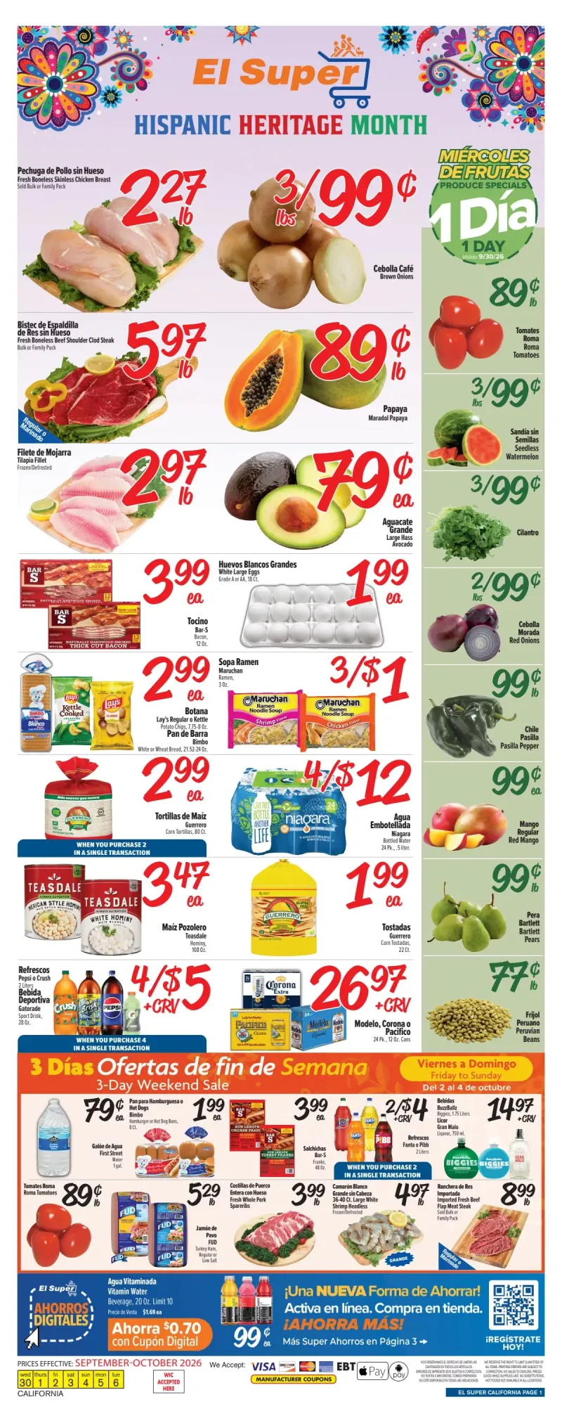 EL SUPER weekly ad Sep 30 – Oct 6, 2026 – page 1