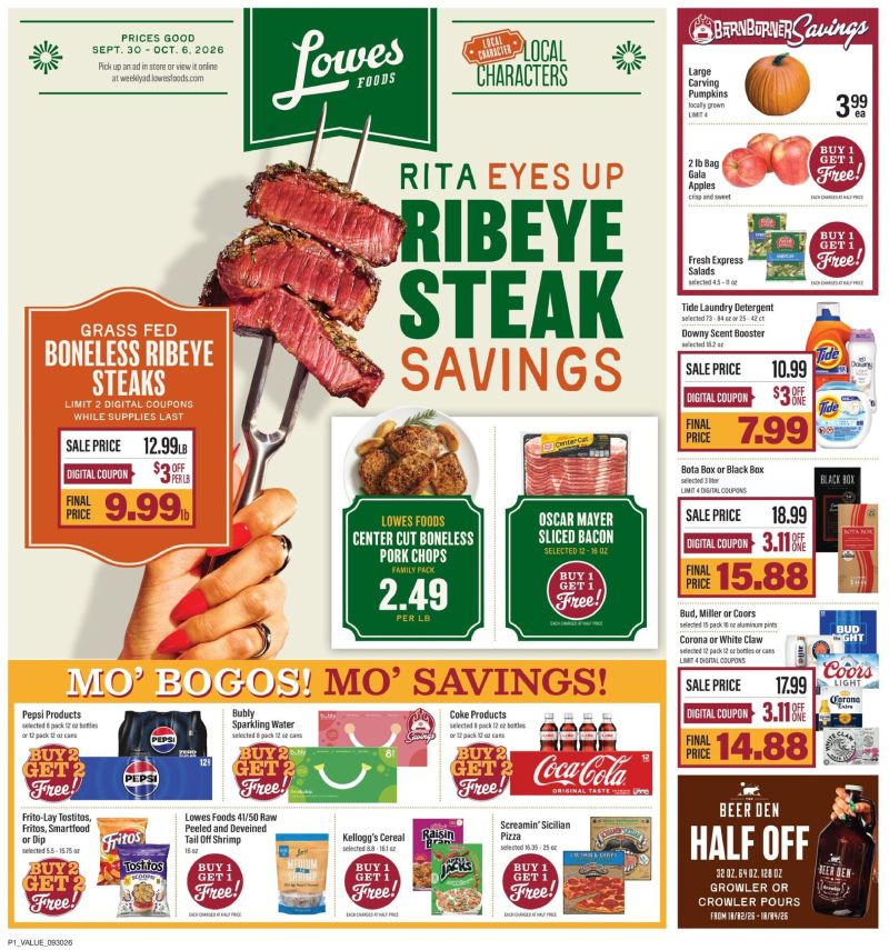 LOWES FOODS weekly ad Sep 30 – Oct 7, 2026 – page 1