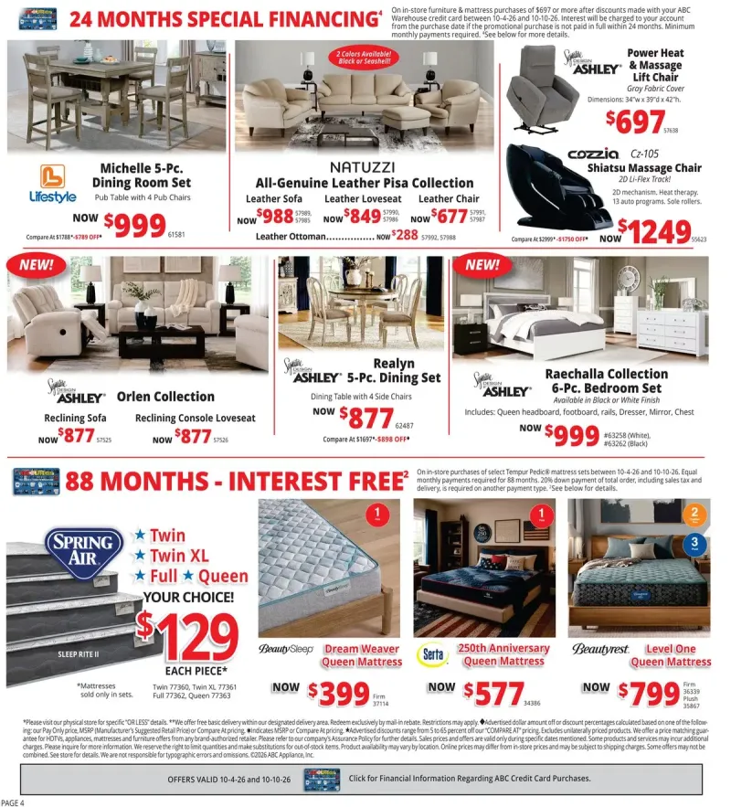 ABC WAREHOUSE weekly ad Oct 4 – Oct 10, 2026 – page 4