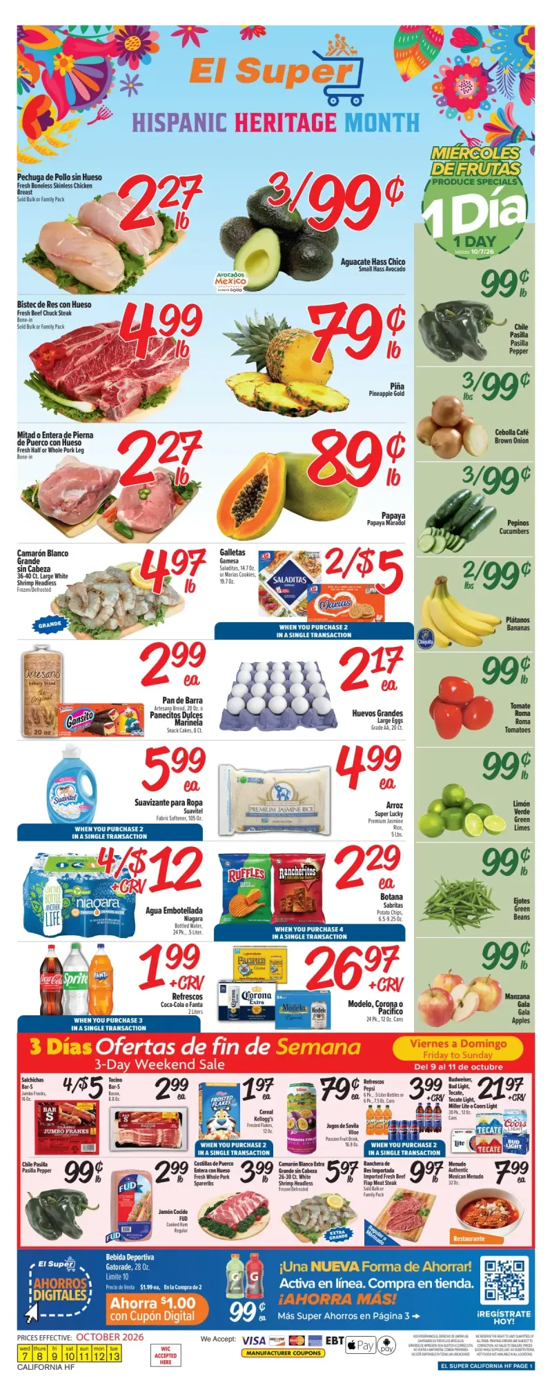 EL SUPER weekly ad Oct 7 – Oct 13, 2026 – page 1
