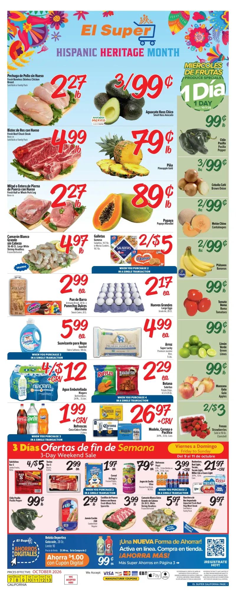 EL SUPER weekly ad Oct 7 – Oct 13, 2026 – page 1