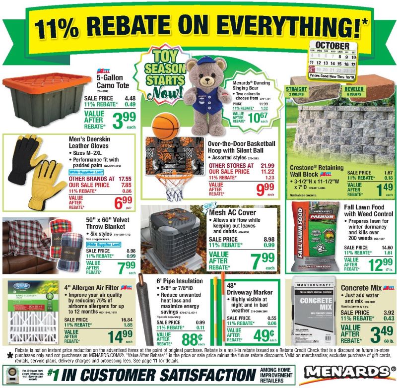 MENARDS weekly ad Oct 7 – Oct 19, 2026 – page 1