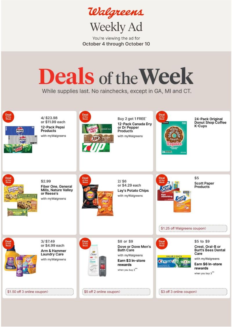 WALGREENS weekly ad Oct 4 – Oct 11, 2026 – page 1