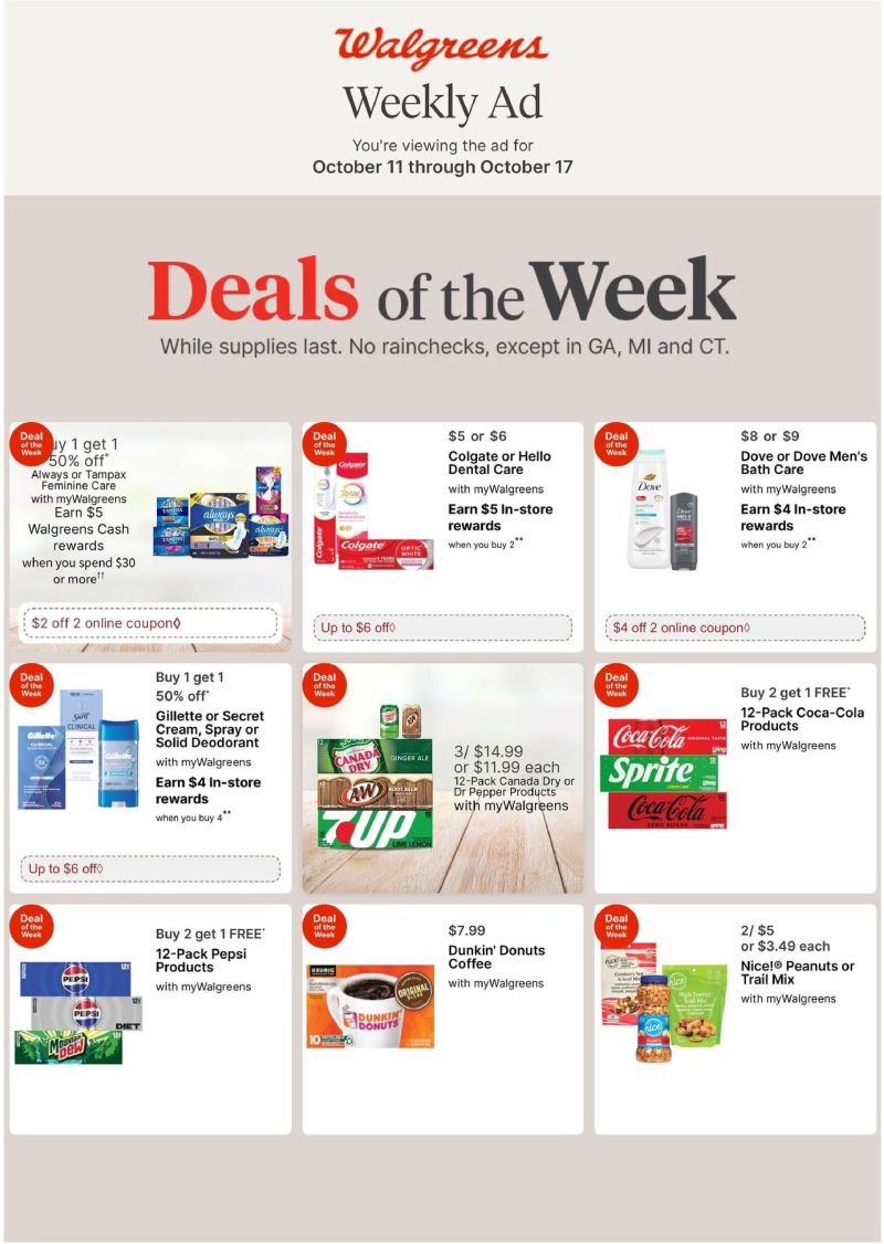 WALGREENS weekly ad Oct 11 – Oct 18, 2026 – page 1