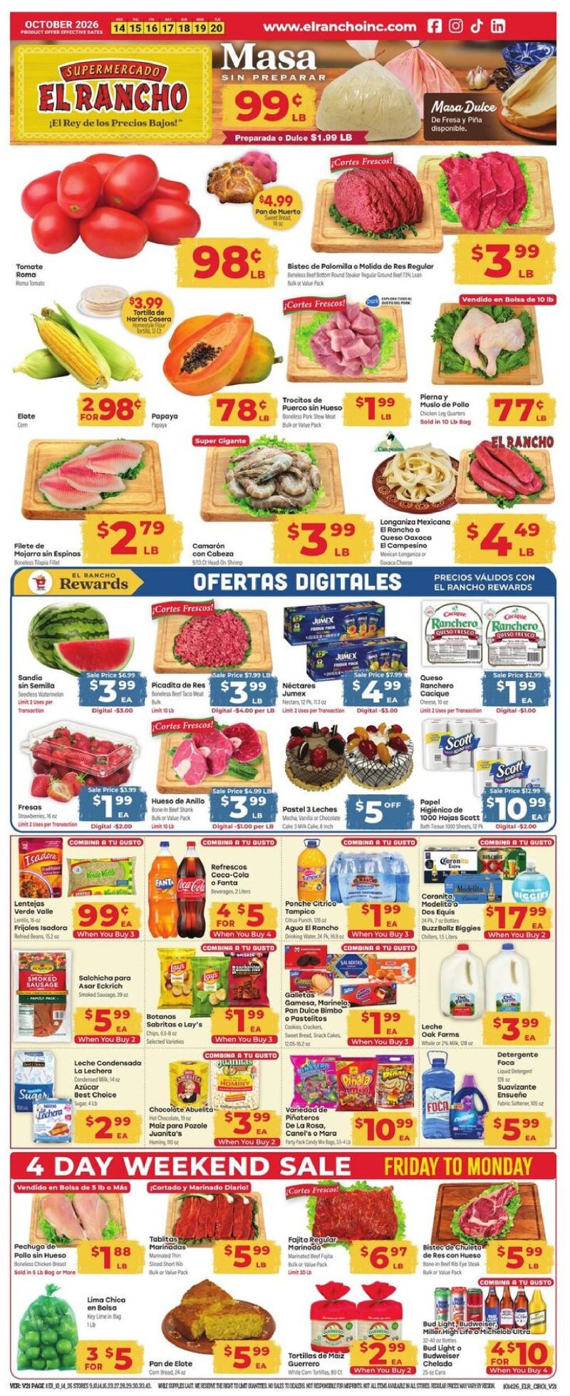 EL RANCHO weekly ad Oct 14 – Oct 21, 2026 – page 1