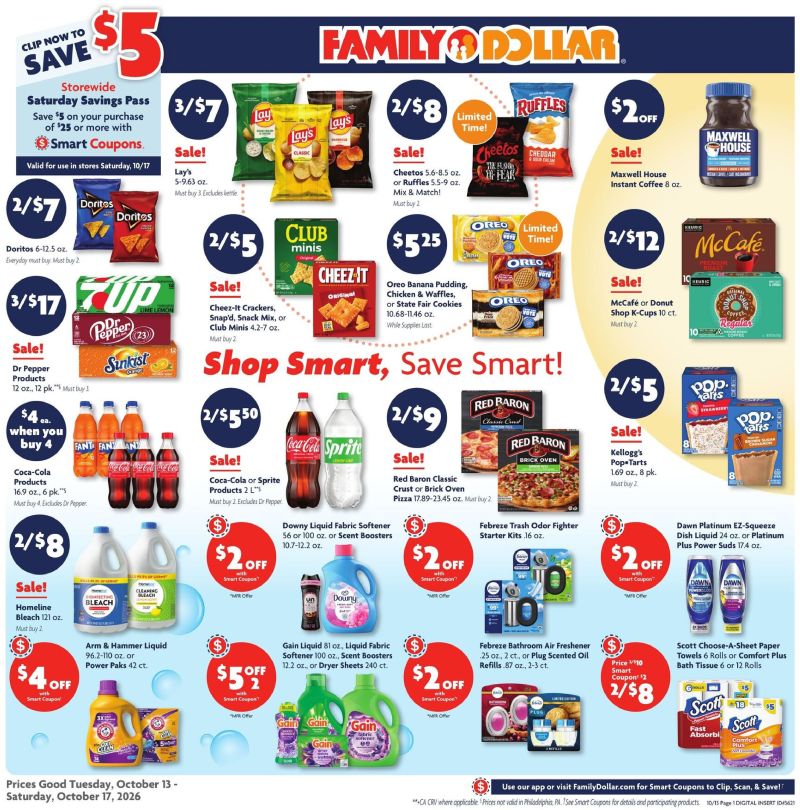 FAMILY DOLLAR weekly ad Oct 13 – Oct 18, 2026 – page 1