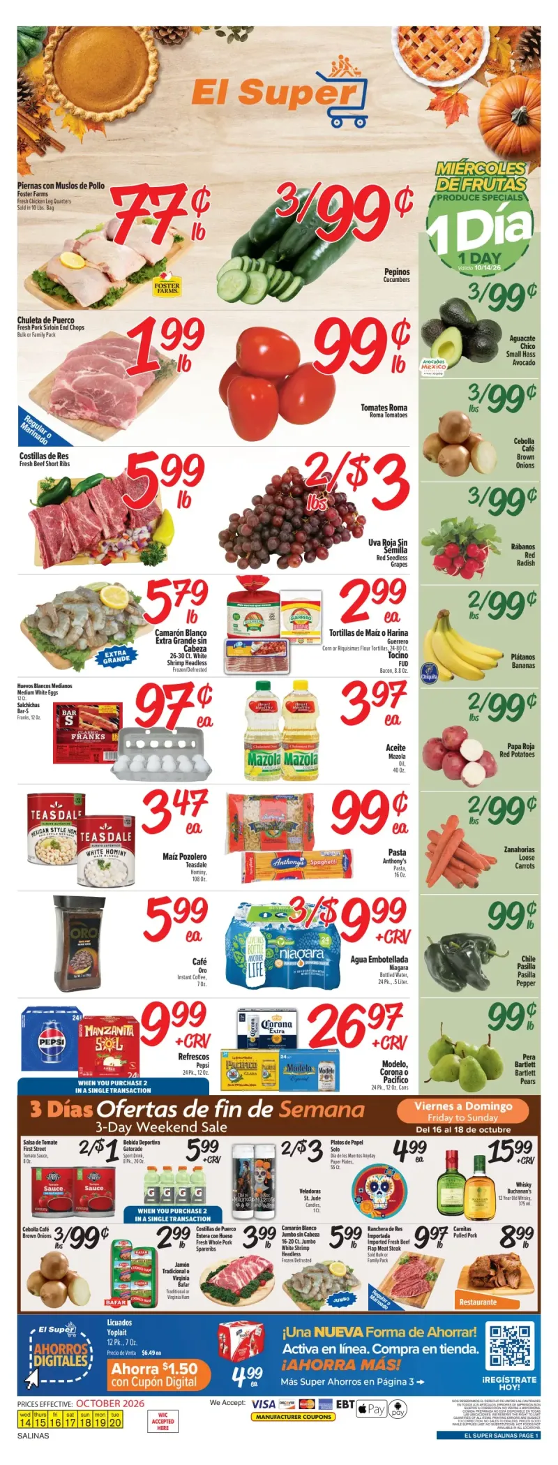 EL SUPER weekly ad Oct 14 – Oct 20, 2026 – page 1