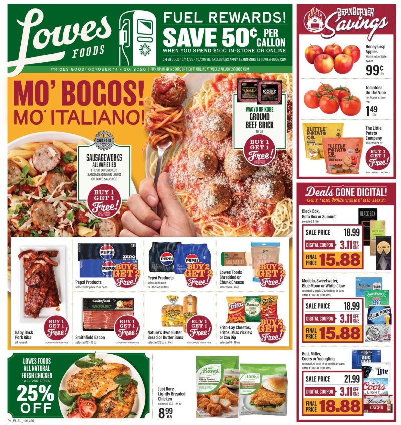 LOWES FOODS weekly ad Oct 14 – Oct 21, 2026 – page 1
