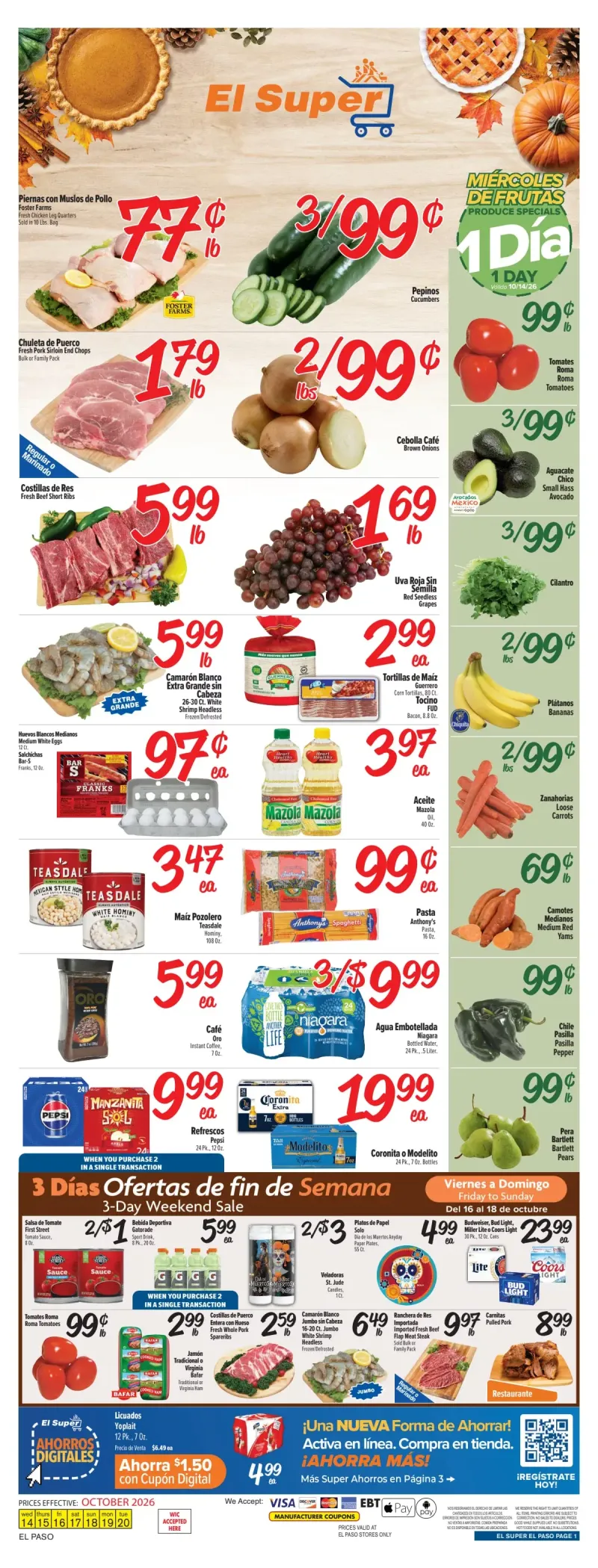 EL SUPER weekly ad Oct 14 – Oct 20, 2026 – page 1