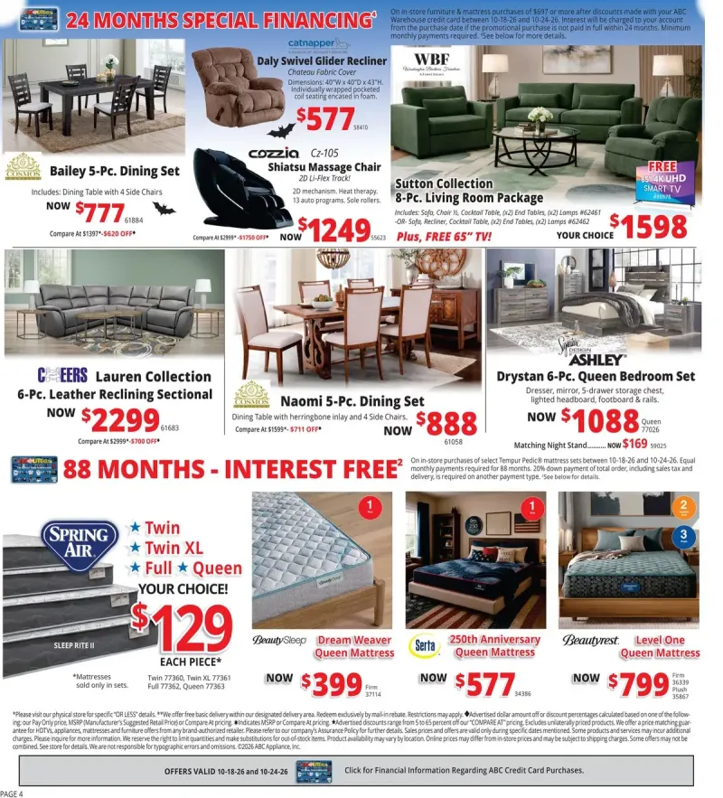 ABC WAREHOUSE weekly ad Oct 18 – Oct 24, 2026 – page 4