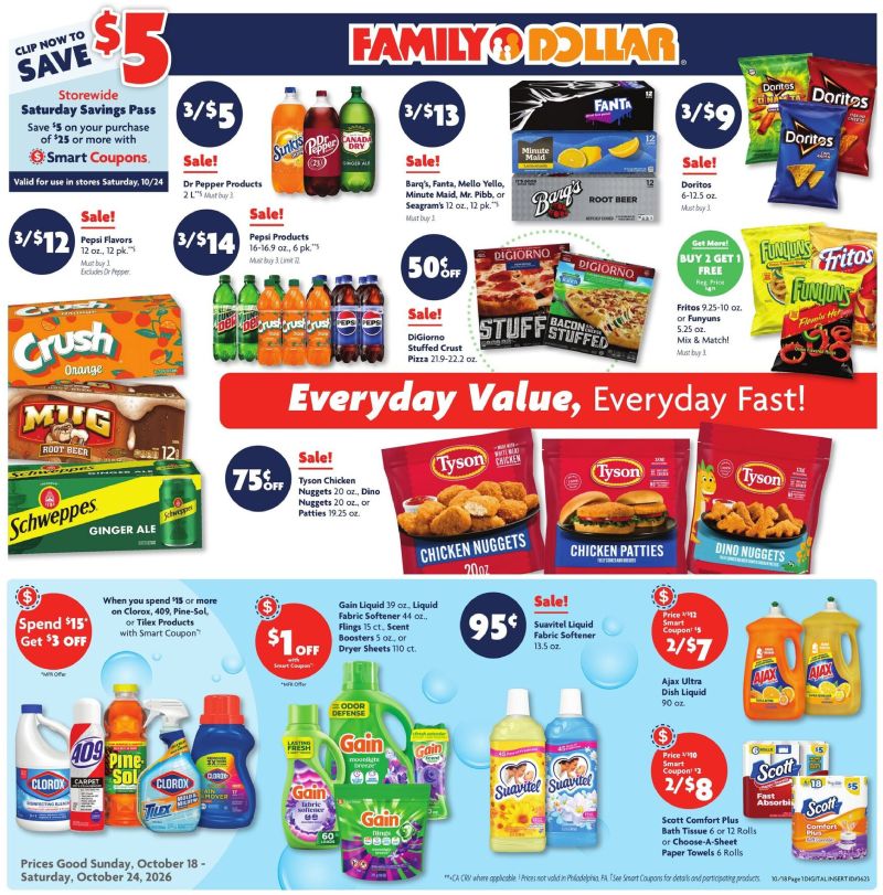 FAMILY DOLLAR weekly ad Oct 18 – Oct 25, 2026 – page 1