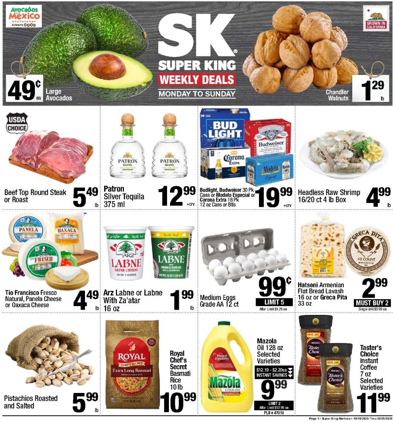 SUPER KING weekly ad Oct 19 – Oct 25, 2026 – page 1