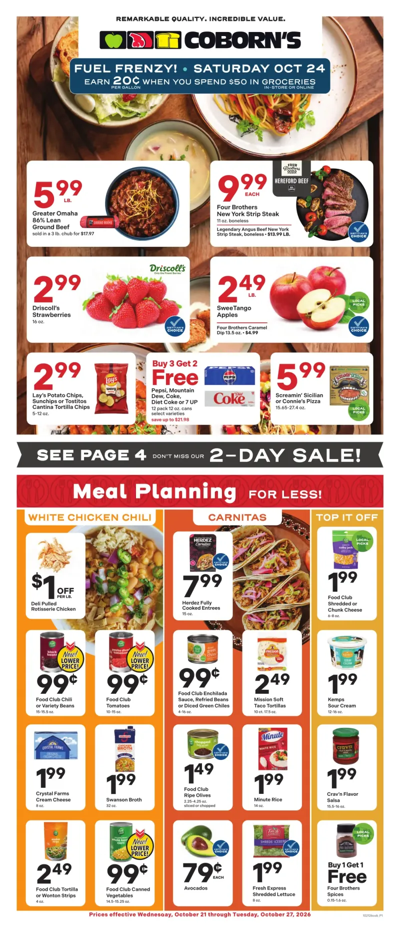 COBORN'S weekly ad Oct 21 – Oct 28, 2026 – page 1