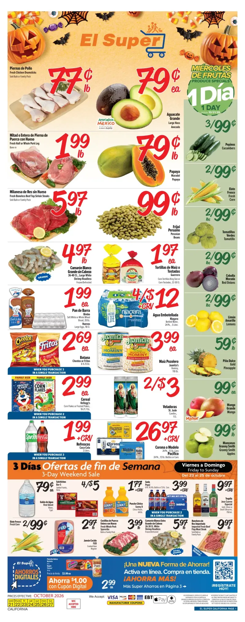 EL SUPER weekly ad Oct 21 – Oct 27, 2026 – page 1