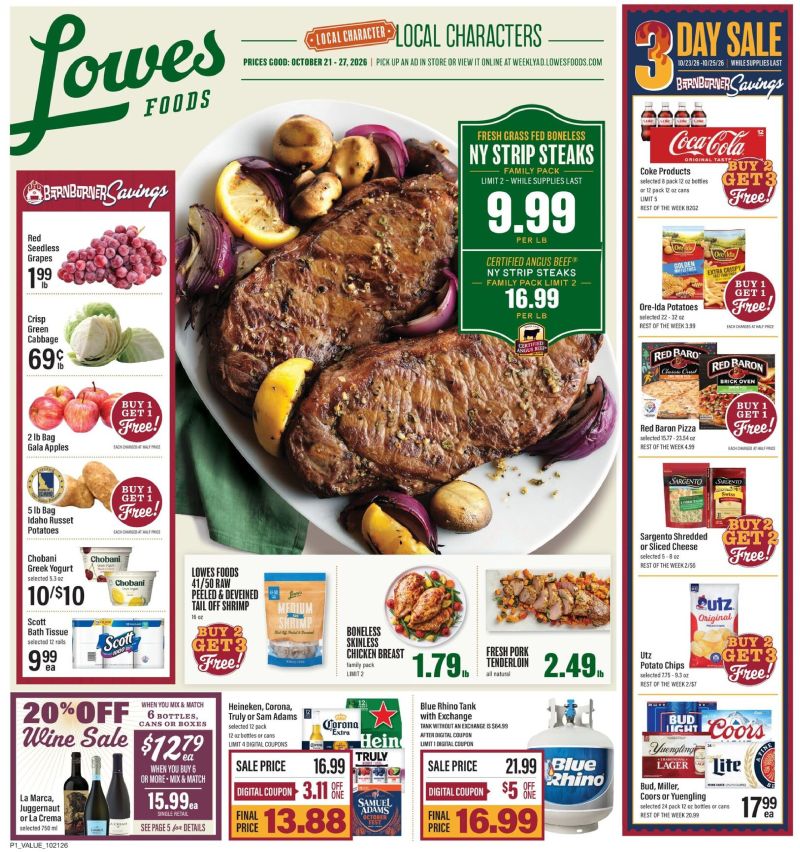 LOWES FOODS weekly ad Oct 21 – Oct 28, 2026 – page 1
