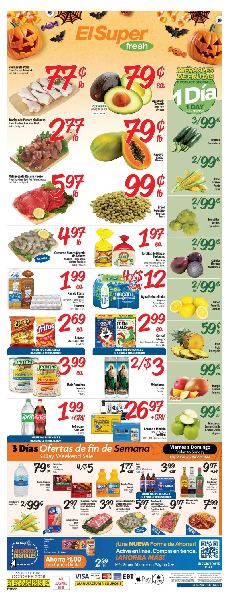 EL SUPER weekly ad Oct 21 – Oct 27, 2026 – page 1
